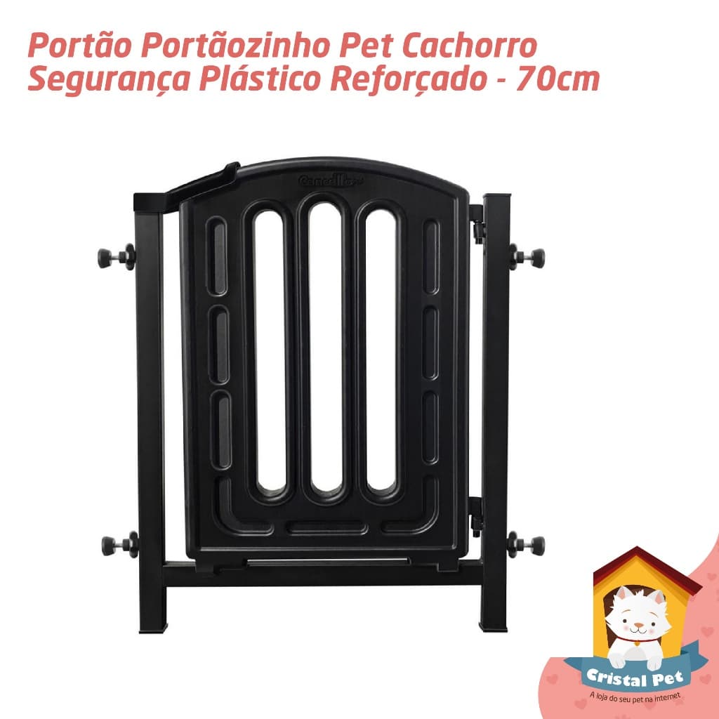Portão Pet Cachorro Segurança Plástico Reforçado -70cm