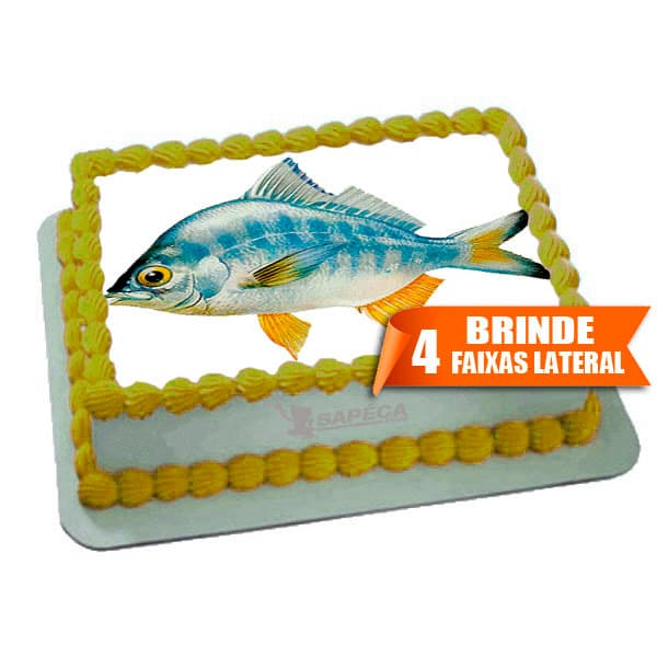 Papel arroz Pescaria Peixe para Bolo 20x30cm de 4kg