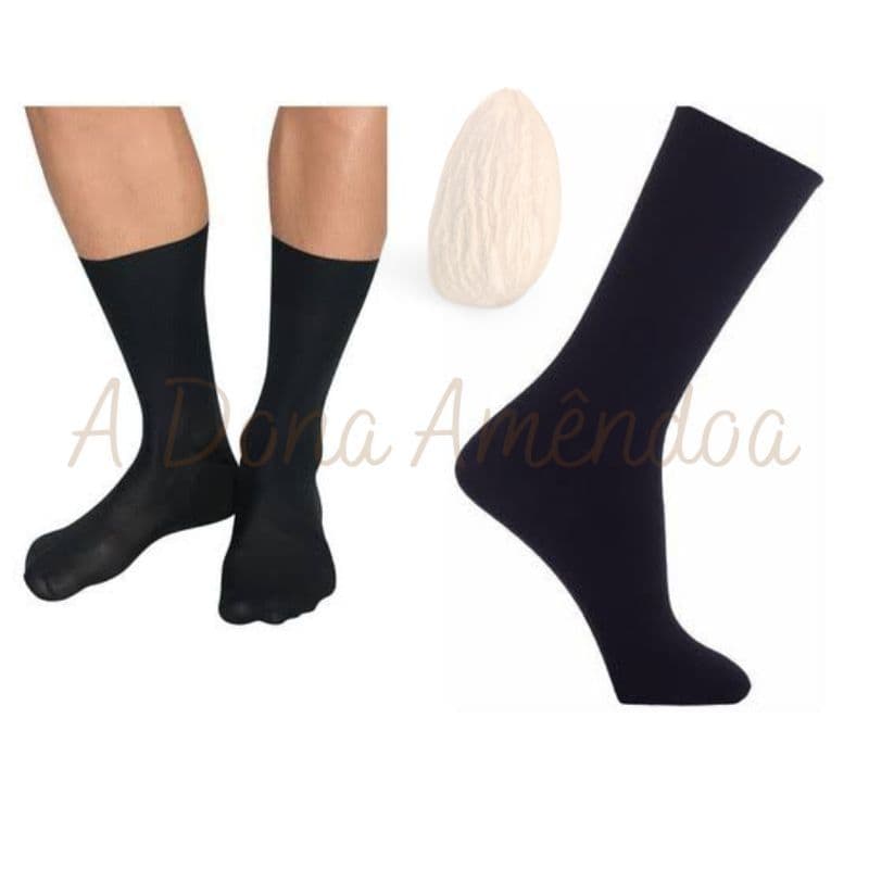 Kit de Meia Social Preta Masculina 3 /6 ou 12 Pares