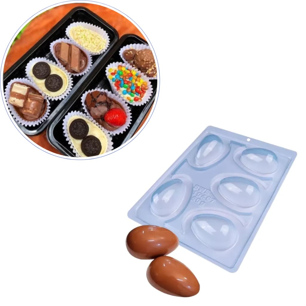 Forma Silicone Ovo Liso 50g Forma Especial Páscoa 10467 (Forma para Chocolate Ovo Páscoa) BWB