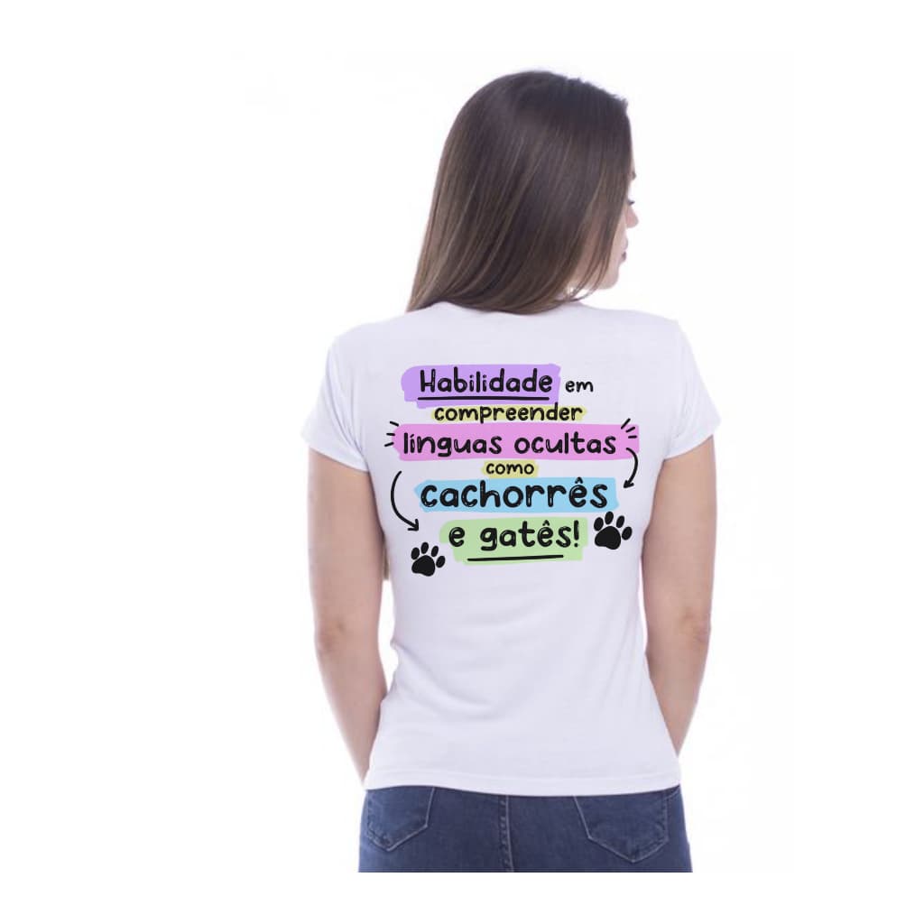 Camiseta Baby Look Estampa Veterinária, Camiseta Personalizada Veterinária
