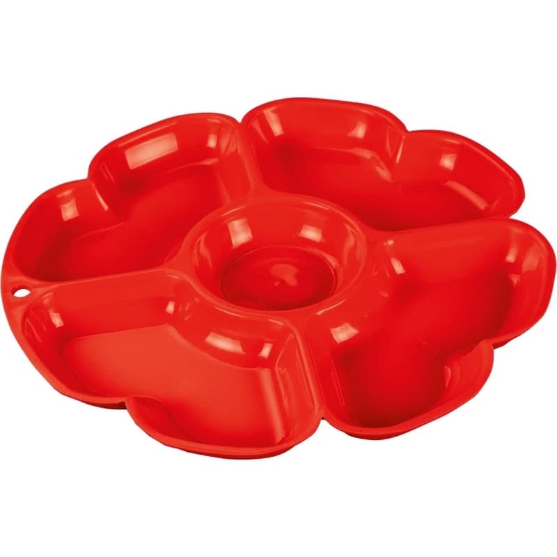 Petisqueira com 5 Divisórias para Petiscos Queijos Salgados Tábua de Frios Grande Plástico 27cm Kit