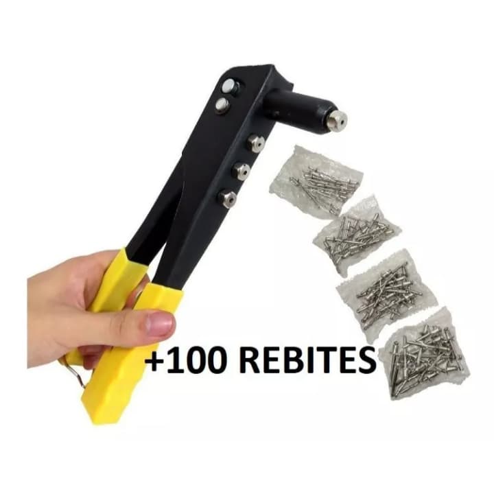 Alicate Rebitador Rebitadeira Manual 9.5 polegadas + 100 rebites