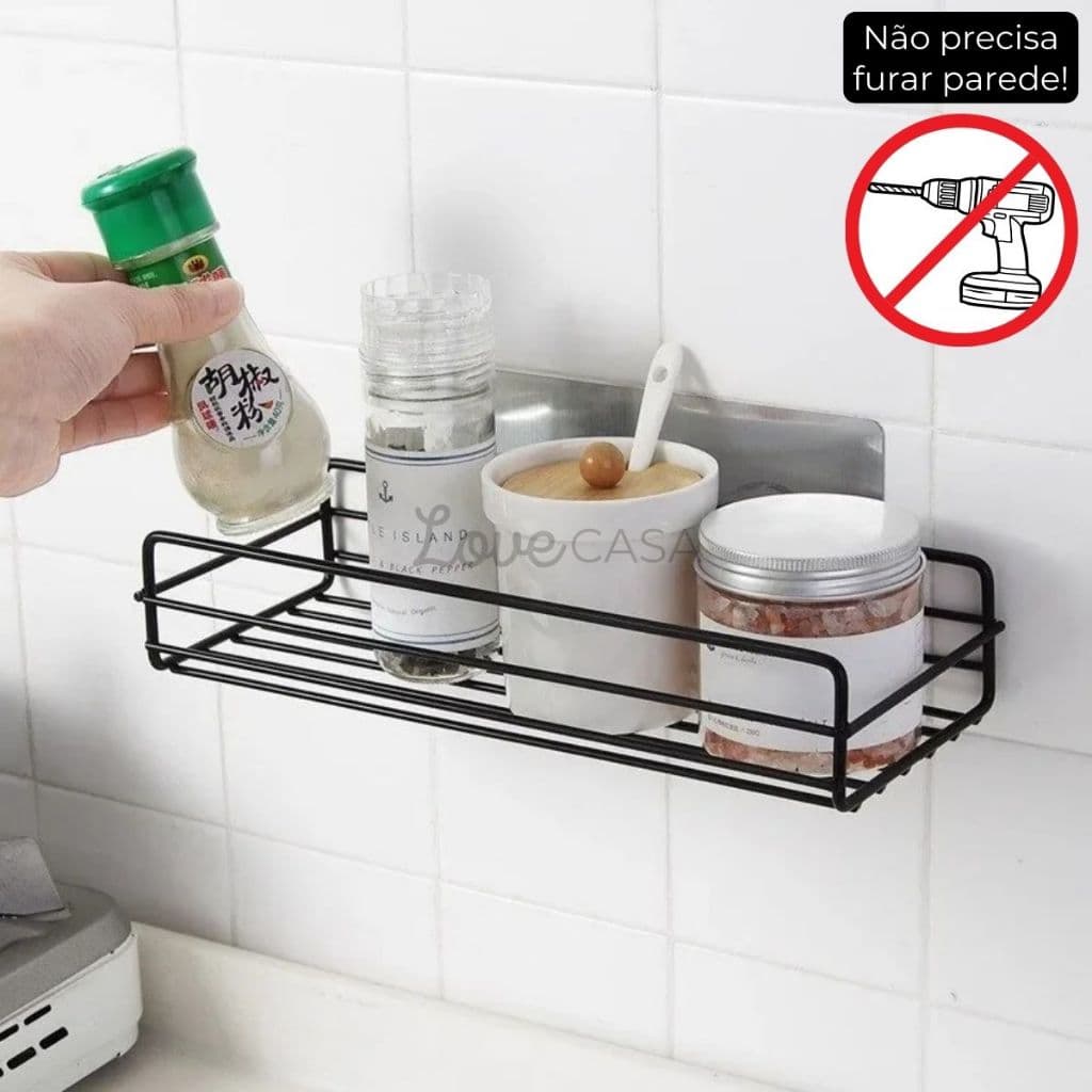 Suporte Shampoo Organizador Prateleira Banheiro Cozinha Suporte Adesivo Sem Furos Para Parede
