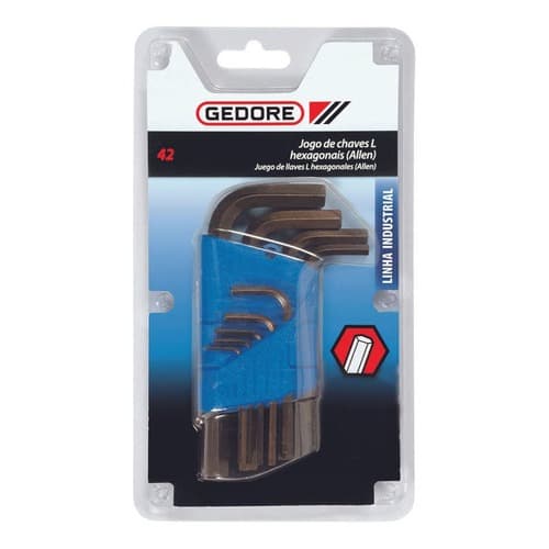 Kit Jogo de Chave chaves allen hexagonais 2,0 mm a 8,0 mm 7 peças GEDORE 012101