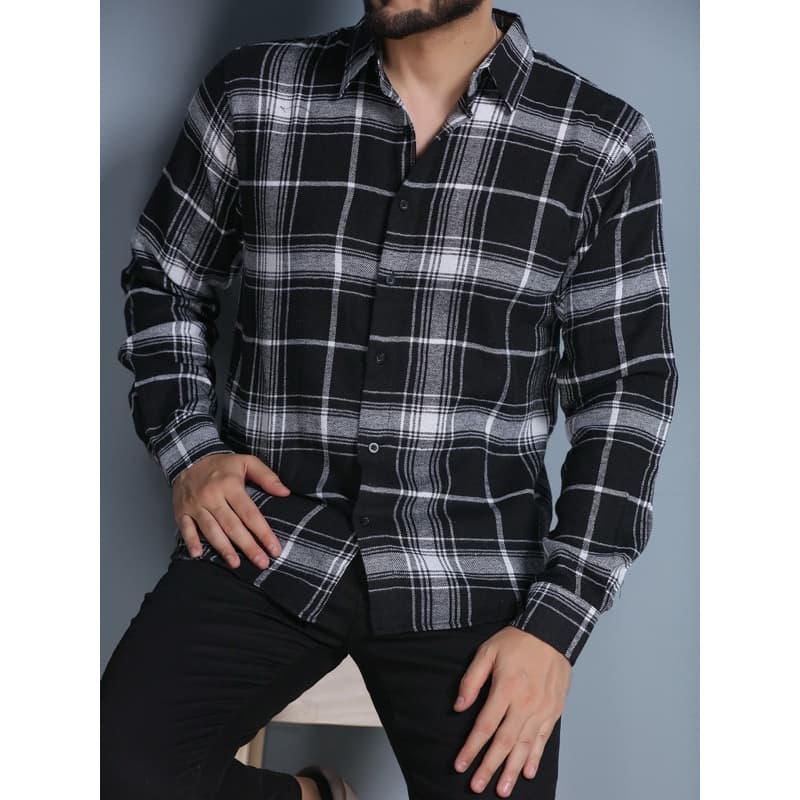 Blusa Camisa social Xadrez Masculina Manga Longa —— modelo novo