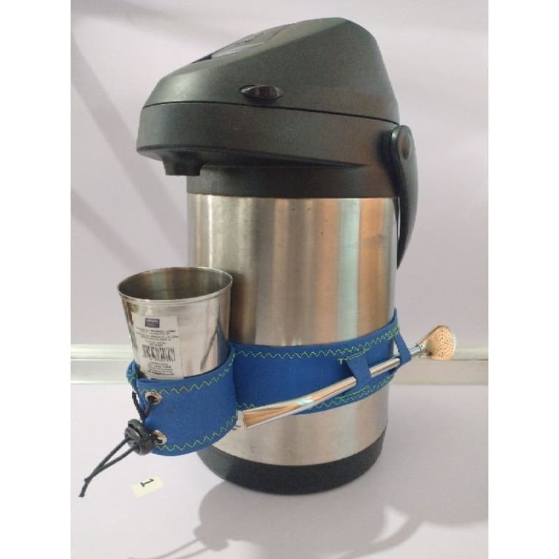 Cinta de garrafa térmica com suporte para copo e bomba, ajuste para garrafas térmicas de inox a vácuo de 2,5 a 5 LT