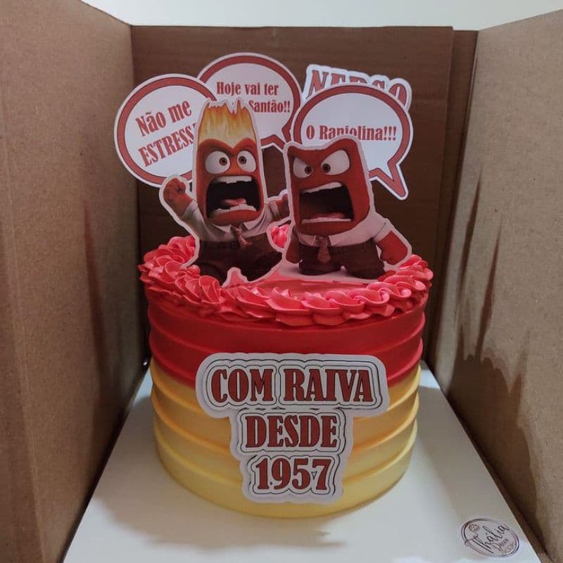 topo de bolo Raiva - Estresadinho - divertidamente