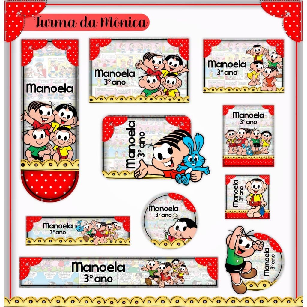 Kit Etiquetas Escolares Turma da Mônica - Etiquetas Escolares - Volta as Aulas