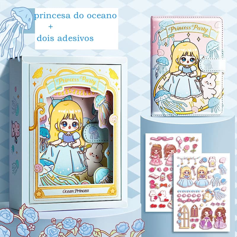 Caderno  de mão DIY，Caixa de presente folhas Coloridas