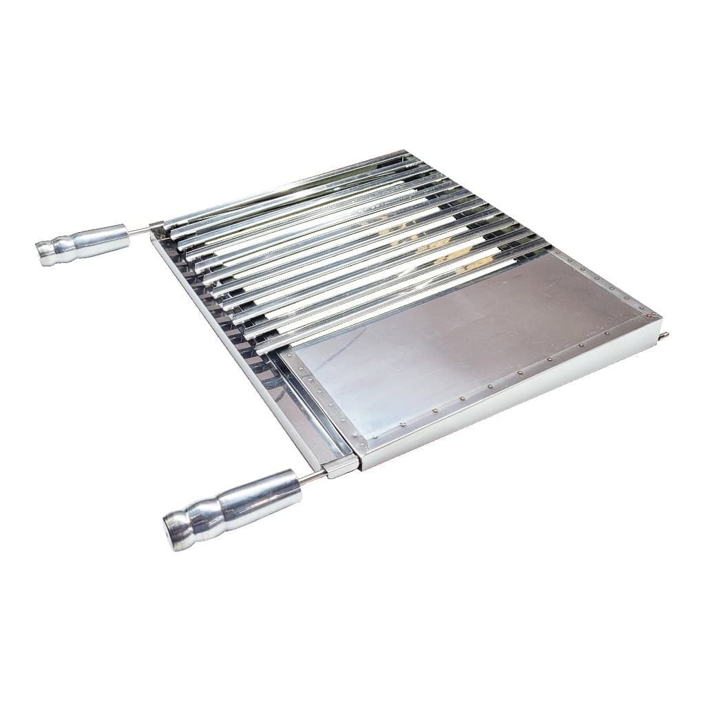 Grelha Argentina Inox Com Coletor de Gordura e Chapa Para Lanche Queijo Legumes