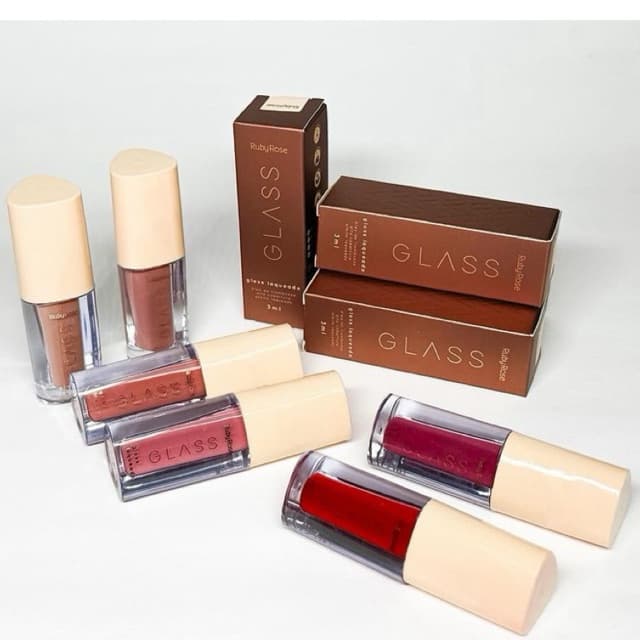 Glass Maquiagem Ruby Rose Lançamento Batom Líquido Gloss Laqueado Batom Velvety Glass