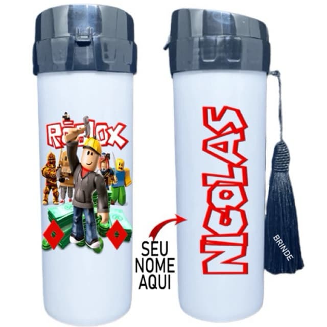 garrafinha de água Roblox personalizada com nome