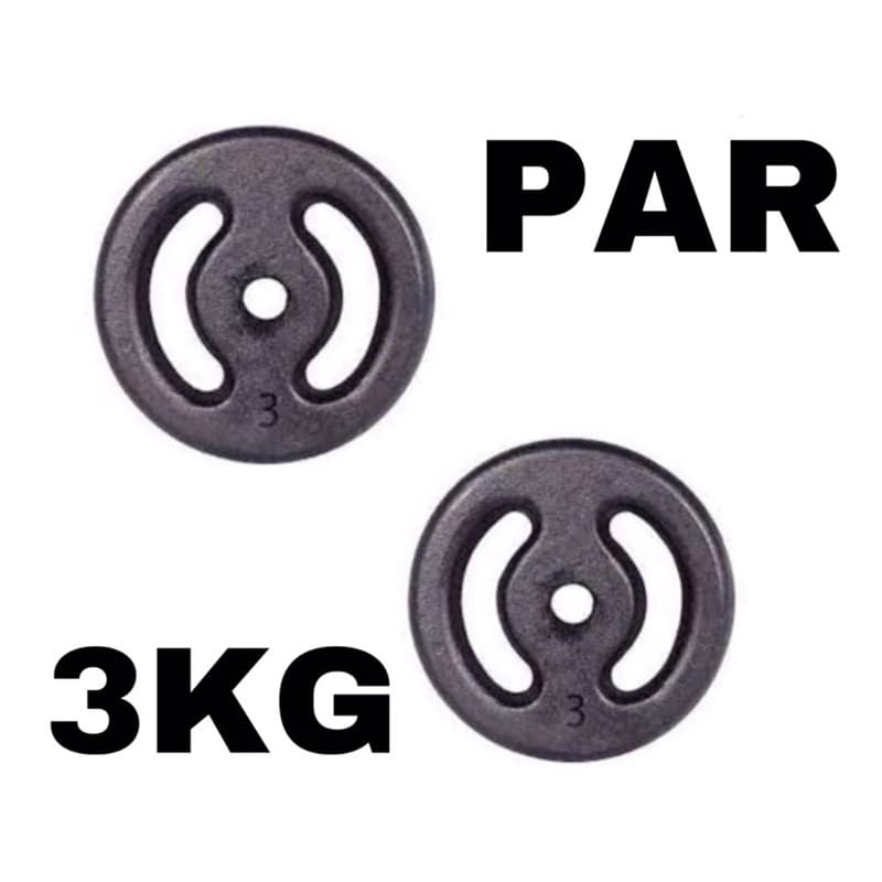 Par de Anilhas pintadas 3kg ferro fundido