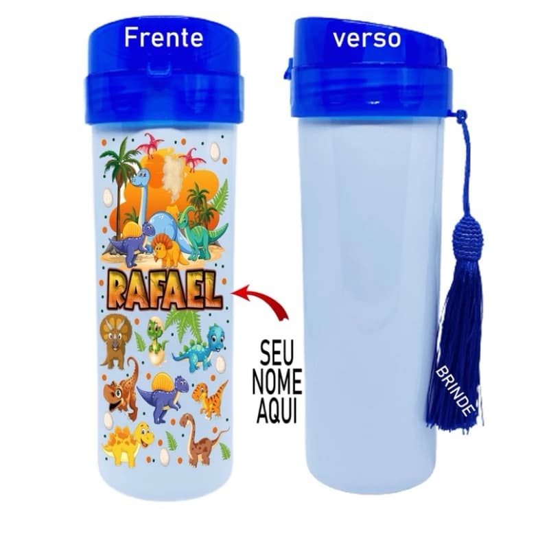 garrafa garrafinha de água Dinossauro personalizada