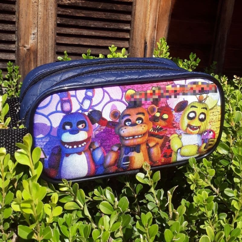 Estojo duplo escolar personalizado com nome, Five Nights at Freddy s