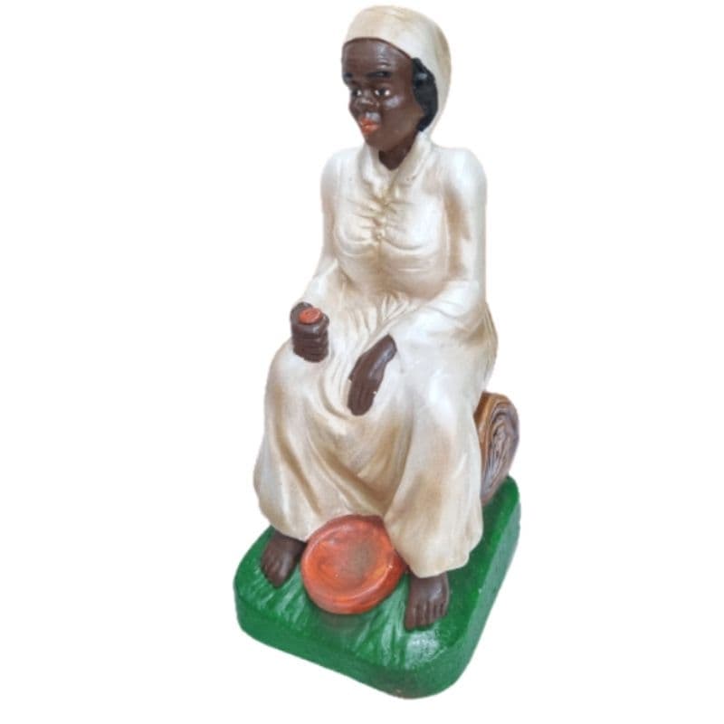 Imagem Preta Velha 20cm Gesso Umbanda perolizada e envelhecida linda