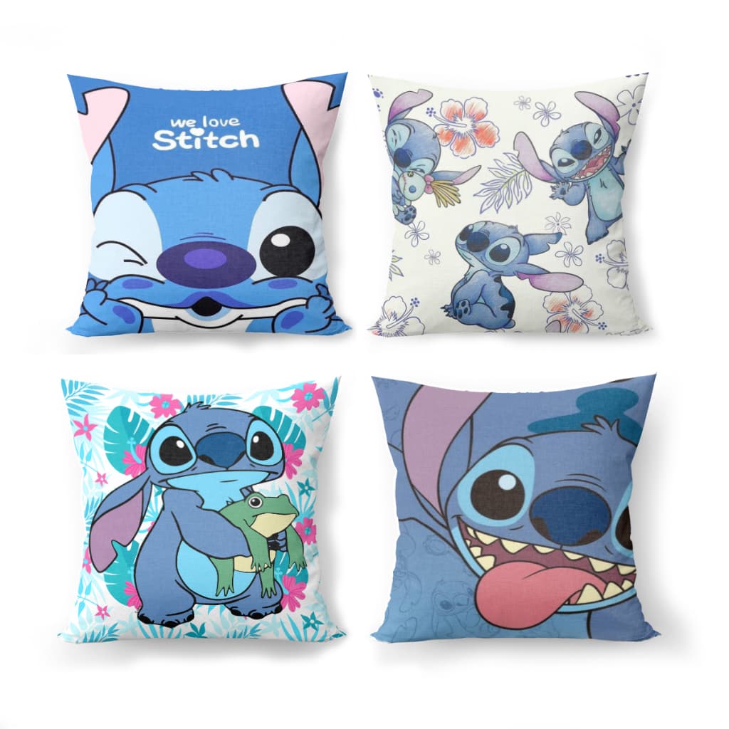 Almofada Kit com 04 Capas de Almofadas STITCH Decorativas