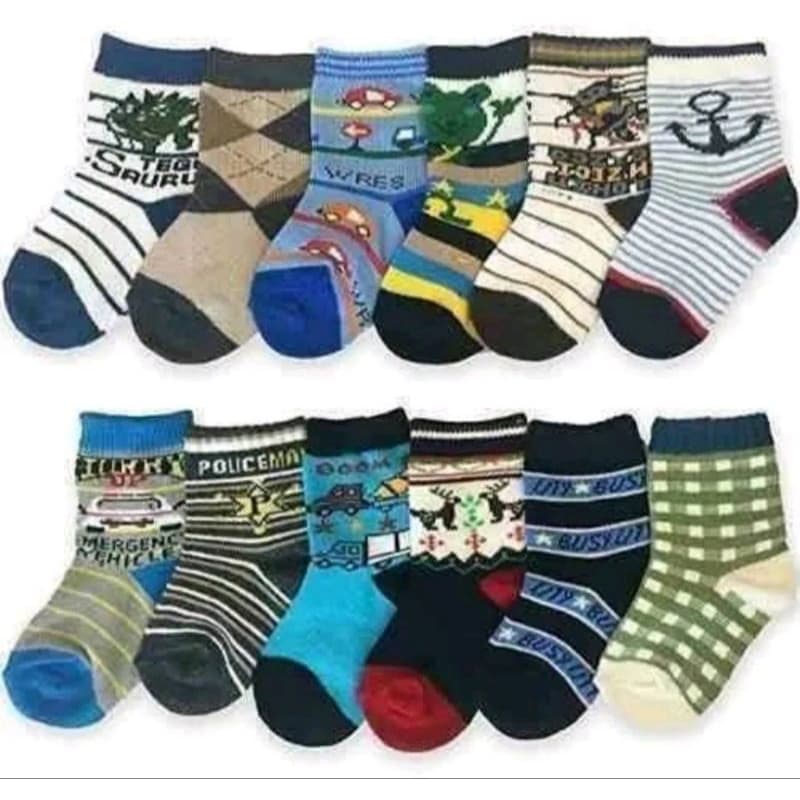 6/12 pares Meia infantil Juvenil 0 a 12 anos MASCULINA coloridas cano médio/alto Amorarma