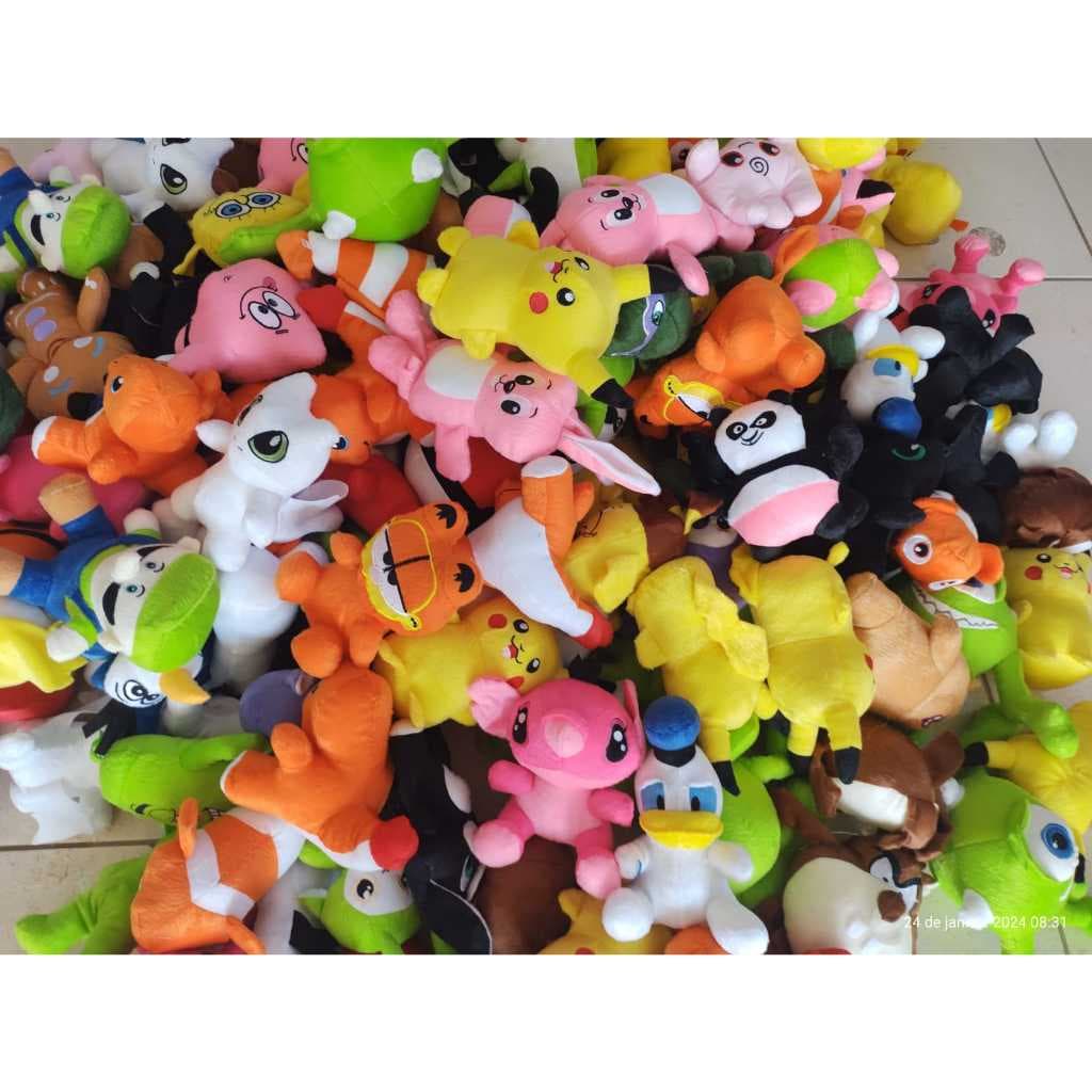 kit 5 Bichinhos Brinquedos Pelúcias Desenhos Sortidos Diversos ENVIO IMEDIATO/PRONTA ENTREGA /PROMOÇÃO/PELÚCIA/ PERSONAGENS.