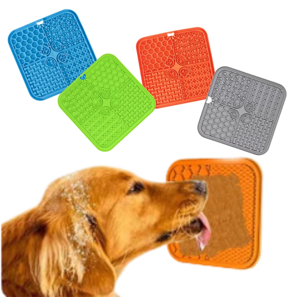 Tapete de Lamber Comedouro Lento para Cães Cachorro Petisco Ração Com Ventosa