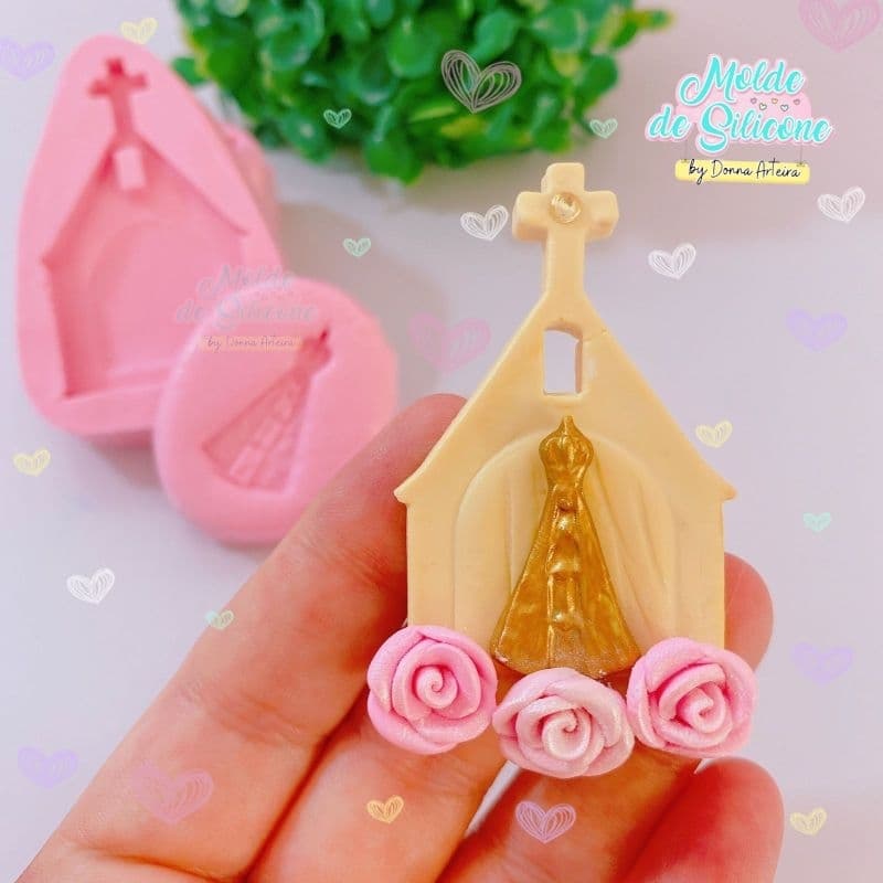Molde de Silicone Capela Igreja Batizado cód 1823