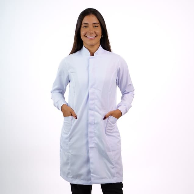 Jaleco Acinturado Gola Padre em Gabardine