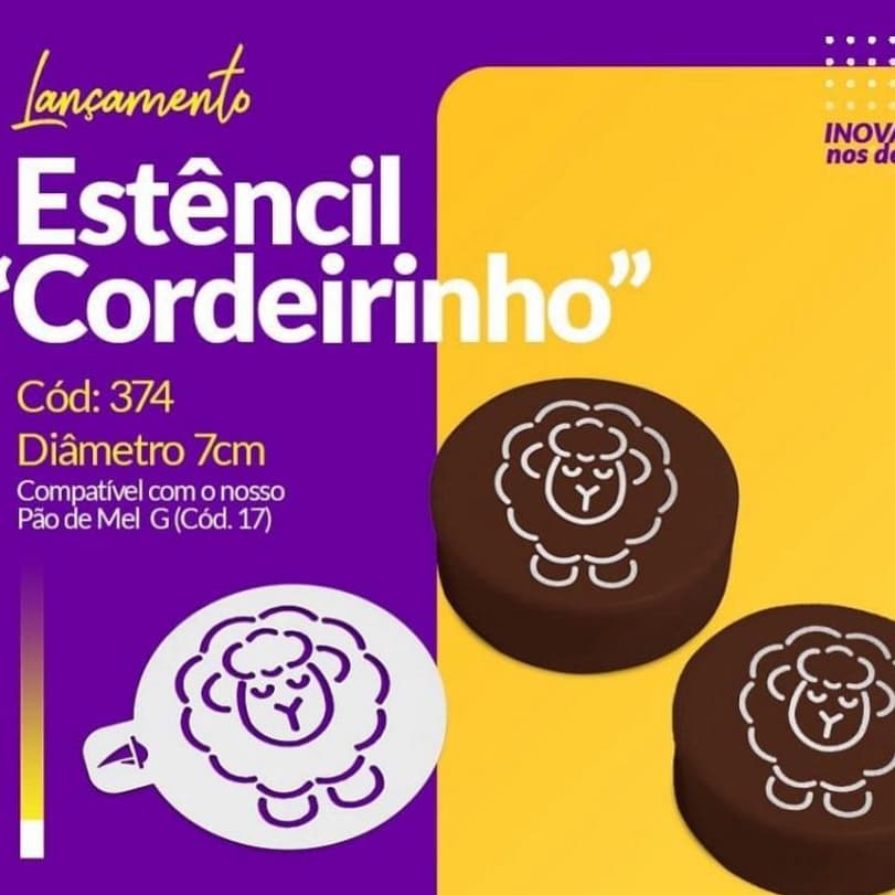 Estêncil P/ Pão De Mel 7cm “Cordeirinho” - Porto Formas