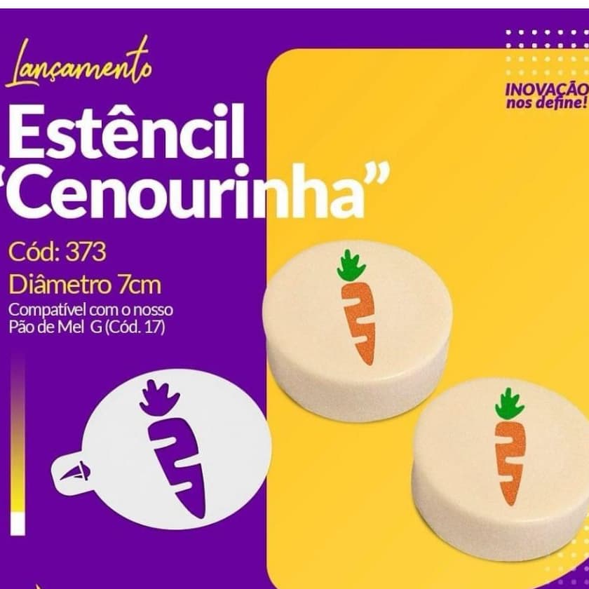 Estêncil P/ Pão De Mel 7cm “Cenourinha” - Porto Formas CÓD. 373