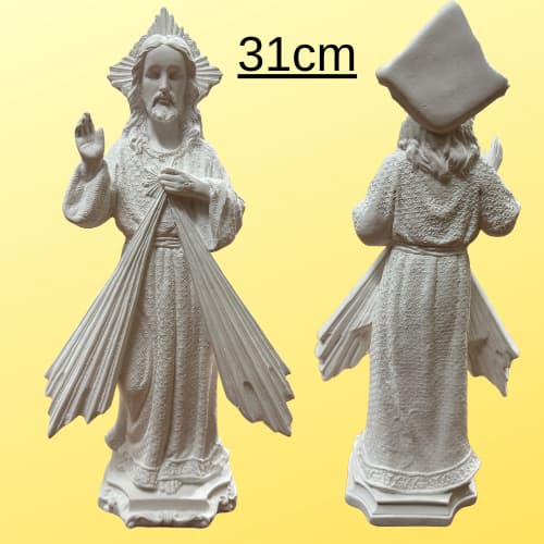Escultura de Gesso Jesus Misericordioso  31cm | Estátua de Jesus Cristo
