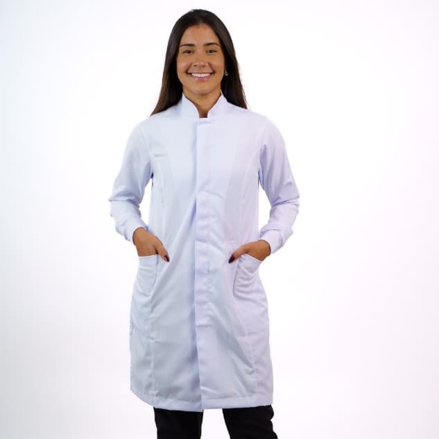 Jaleco Gola Padre Acinturado em Gabardine Premium BORDADO INCLUSO