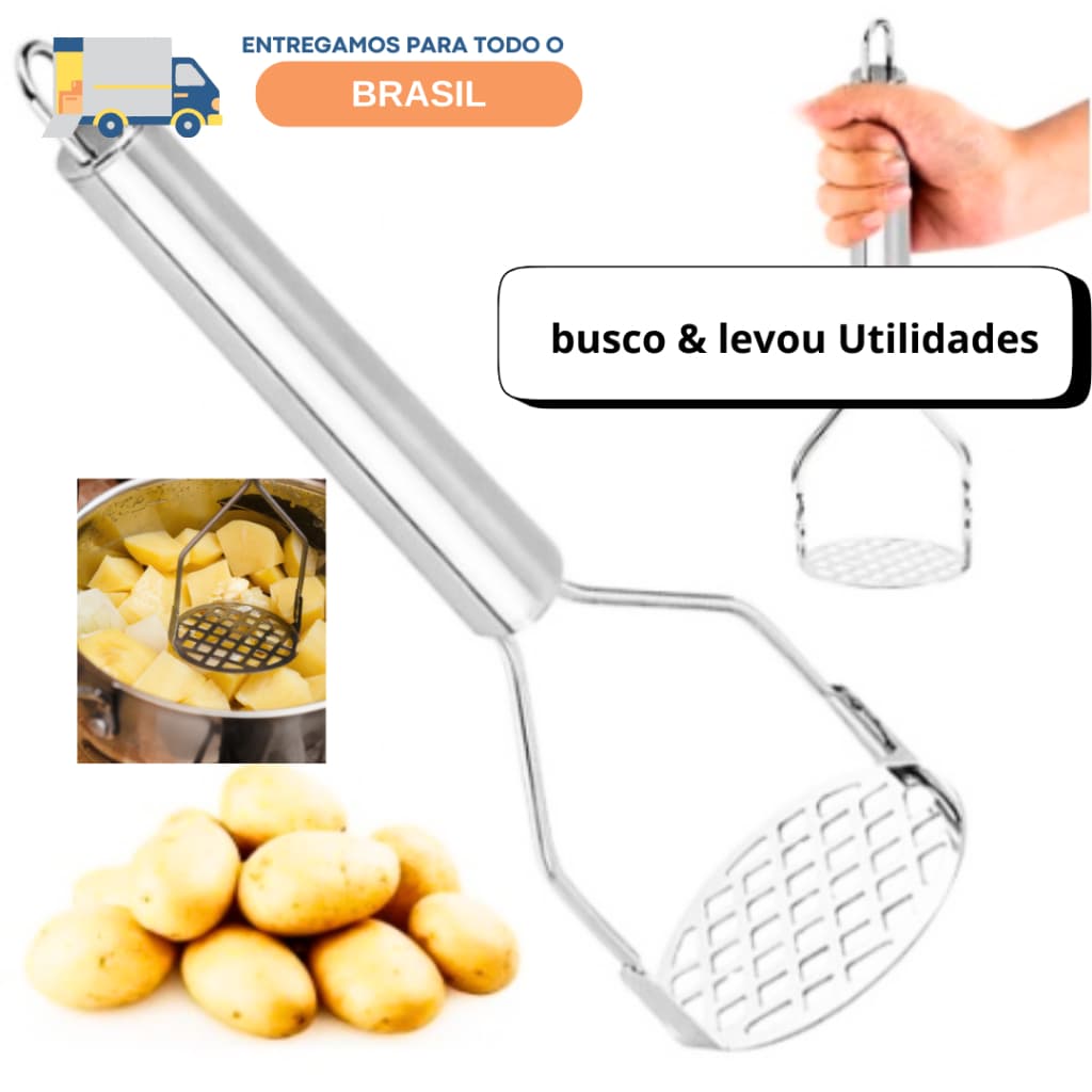 Amassador de Batatas Legumes Espremedor de Aço inox Cabo Normal