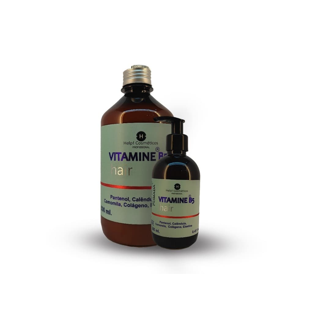 Kit Vitamine B5 Phantenol (2 itens) Máscara + Leave In - Força Brilho Tratamento Original Help Cosméticos Autorizado pela Anvisa