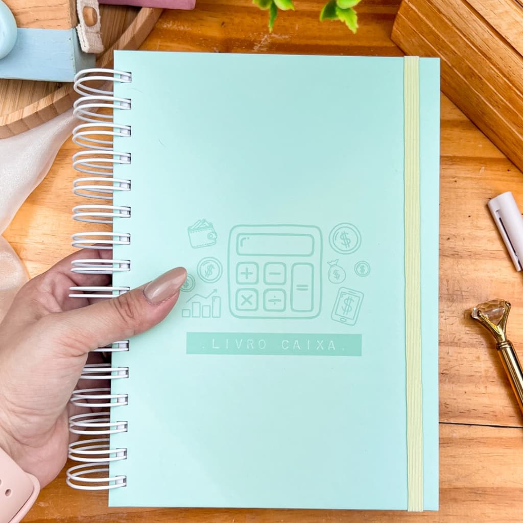 Livro caixa, controle financeiro, caderno de entrada e saída de caixa, controle de caixa, registro financeiro, A5