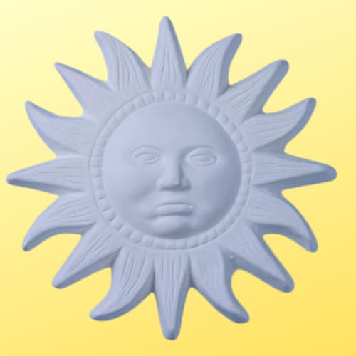 Quadro Sol Argentino Com Rosto Gesso Cru 25cm | Escultura Sol Argentino |  Mandala do Sol