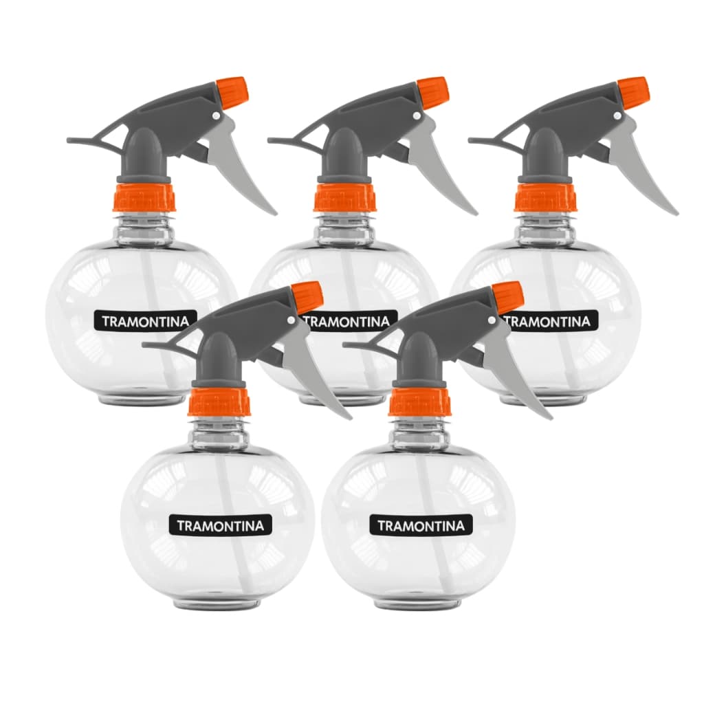 Kit 5 Pulverizador Borrifador Manual 450ml P/ Uso Geral com Jato Regulavel Tramontina