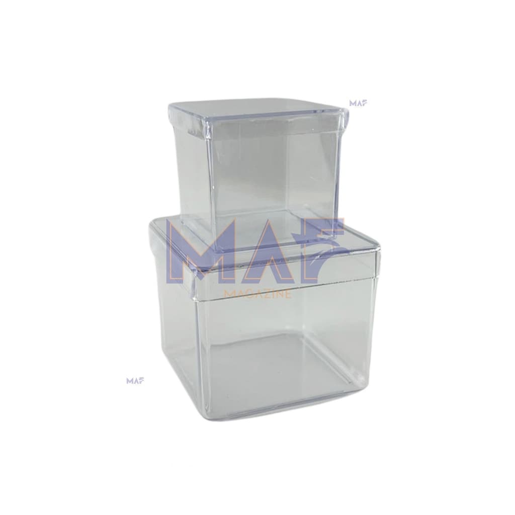 Kit Caixa Acrílica 4x4 + 6x6 Pra Personalizar Festa Luxo Caixa Dupla Lembrancinha