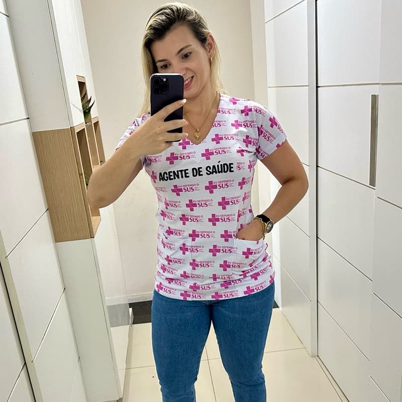 BATA COM BOLSO/SCRUB/BATINHA/PIJ CIRURGICO/AVENTAL/AGENTE DE SAÚDE/SUS/VACINAÇÃO