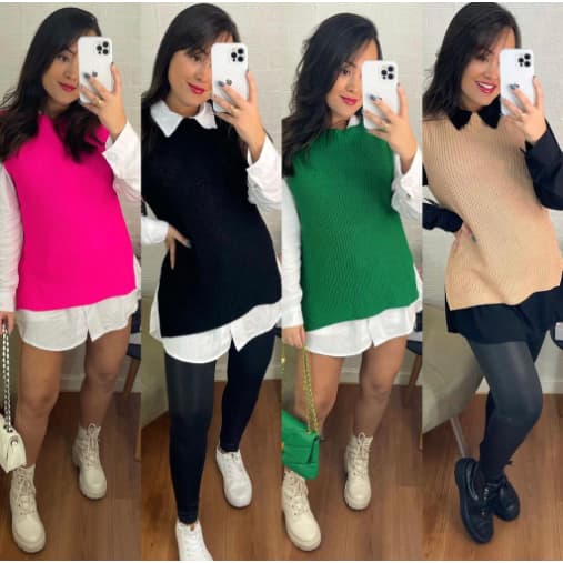 Colete Feminino Tricot Fang Tricô Pullover *COLETE TRICO