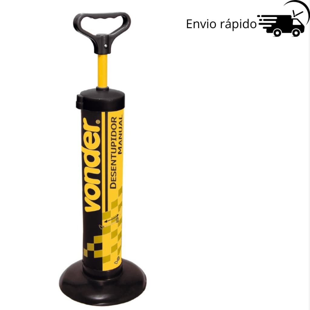 Desentupidor Manual Tipo Bomba de Ralos Esgotos Pia Vaso Sanitário Ventosa 180mm, Sucção - Vonder