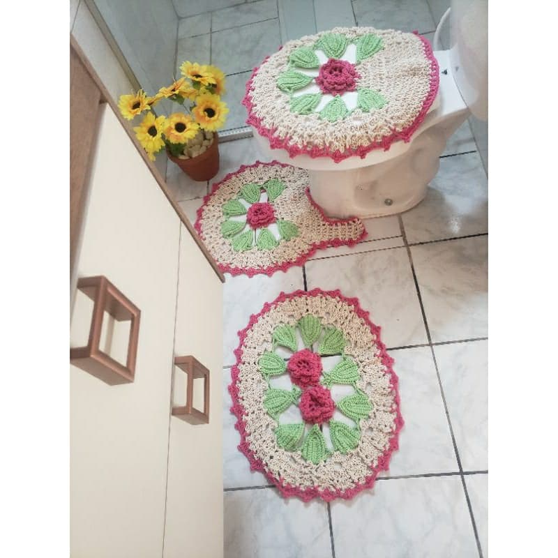 Conjunto de banheiro 03 peças decoração para banheiro
