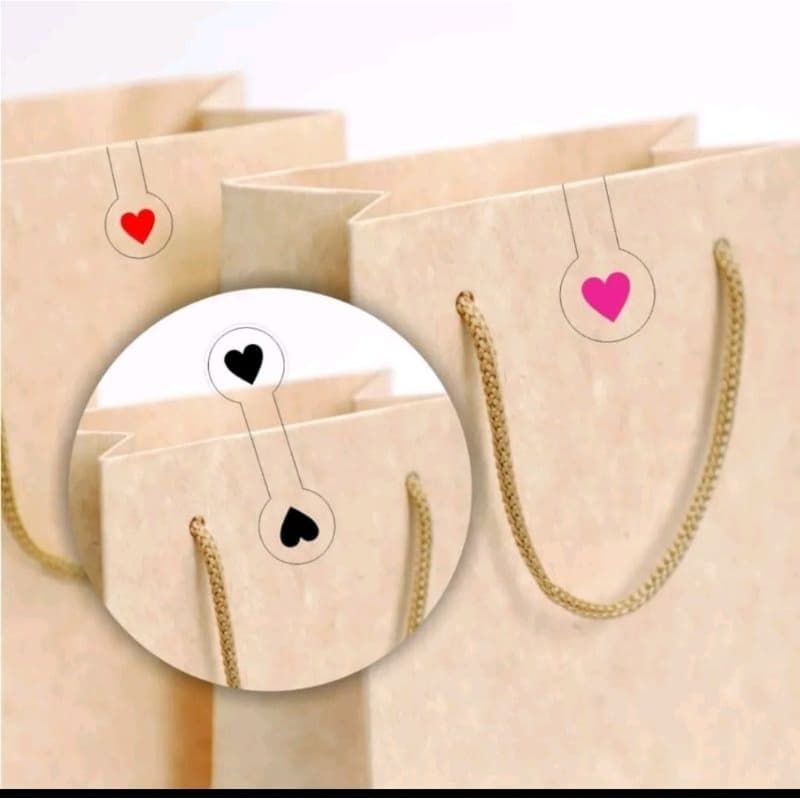 100 lacre para sacolas adesiva, para fechamento das sacolas 3,5x10