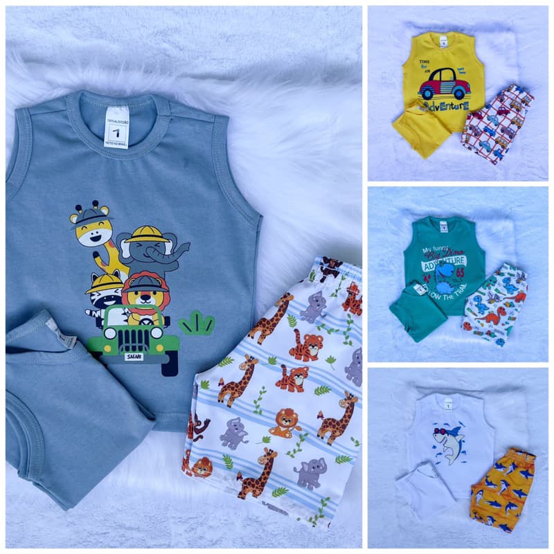 Conjunto Infantil Masculino de Algodão