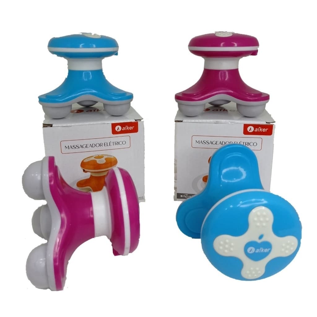 Mini Massageador Eletrico Portatil Corporal Pescoco Costas a Pilha ou USB