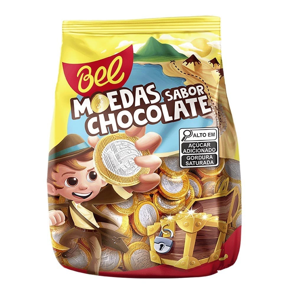 Moedas Sabor Chocolate Bel Pacote 500g