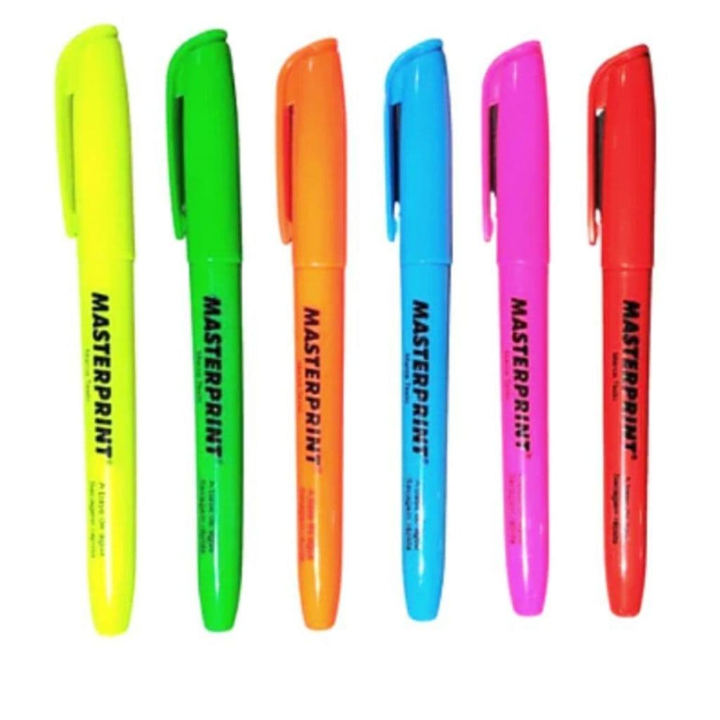 Caneta Marca Texto Masterprint  6 Cores Neon (UNITÁRIO)