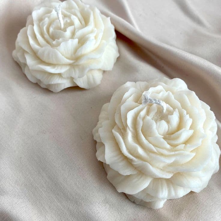 2 Velas aromática flor de Peônia/ Vela perfumada decorativa/ Lembrancinha Casamento Bodas