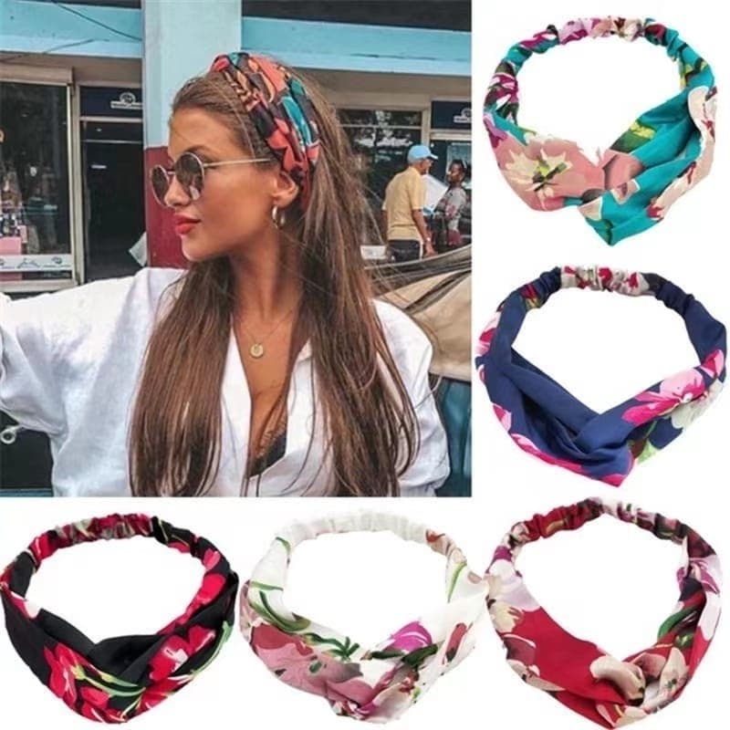 Faixa de Cabelo Elastica /Turbante Estampado com Laço Varias estampas