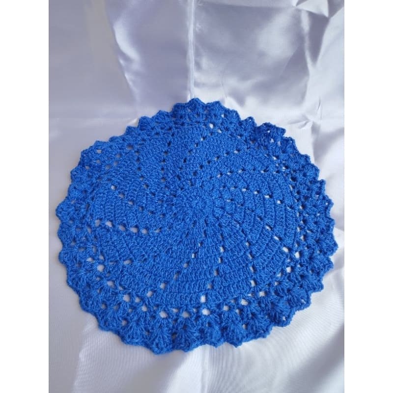 Sousplat de crochê Todo Azul Jogo de mesa Jogo de Mesa Americano - Aceitamos Encomendas - Leia a Descrição