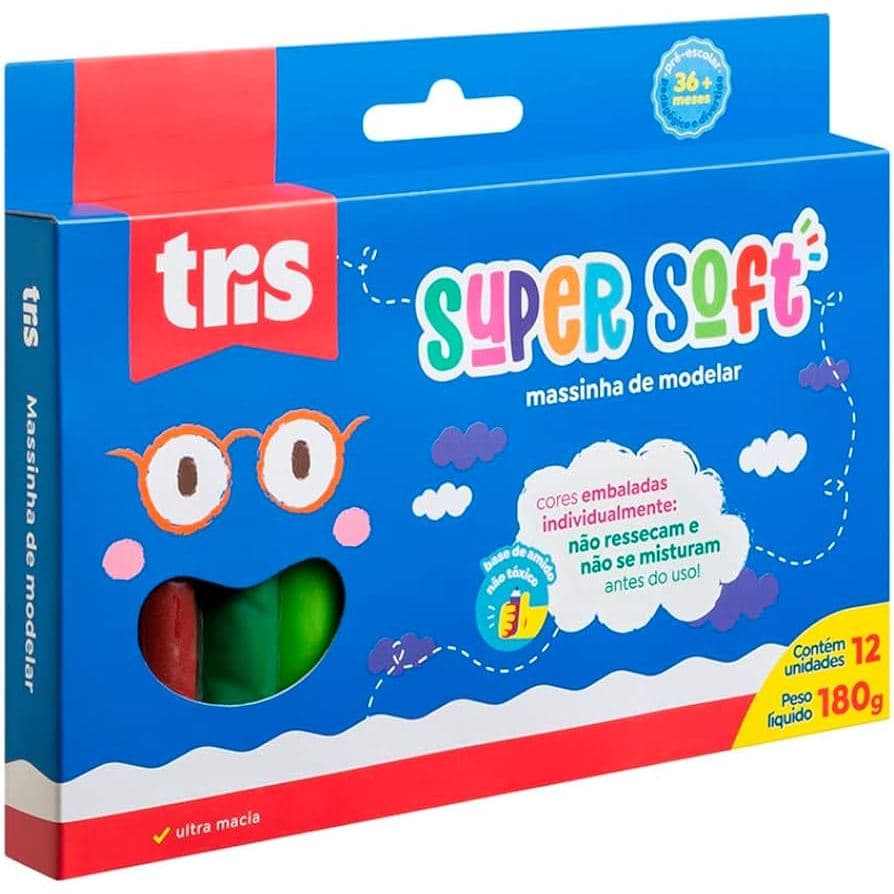 Massa de Modelar Super Soft 180g Tris